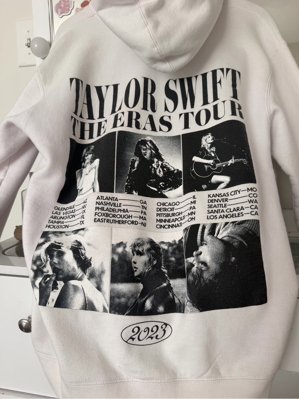 Taylor Swift black and white 2023 The Eras Tour hoodie